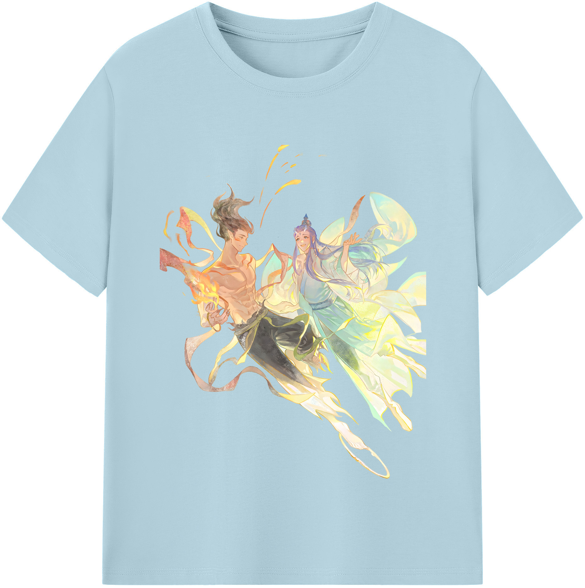 （画像用） Ne Zha 2 ナタ 魔童の大暴れ 綿100％半袖Tシャツ（フロントプリント）